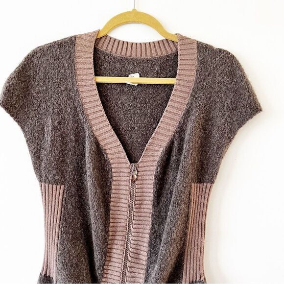 Oblique Italy Bodycon Sweater Tunic Mini Dress Size 2 Alpaca Blend Zip Front - Picture 9 of 9